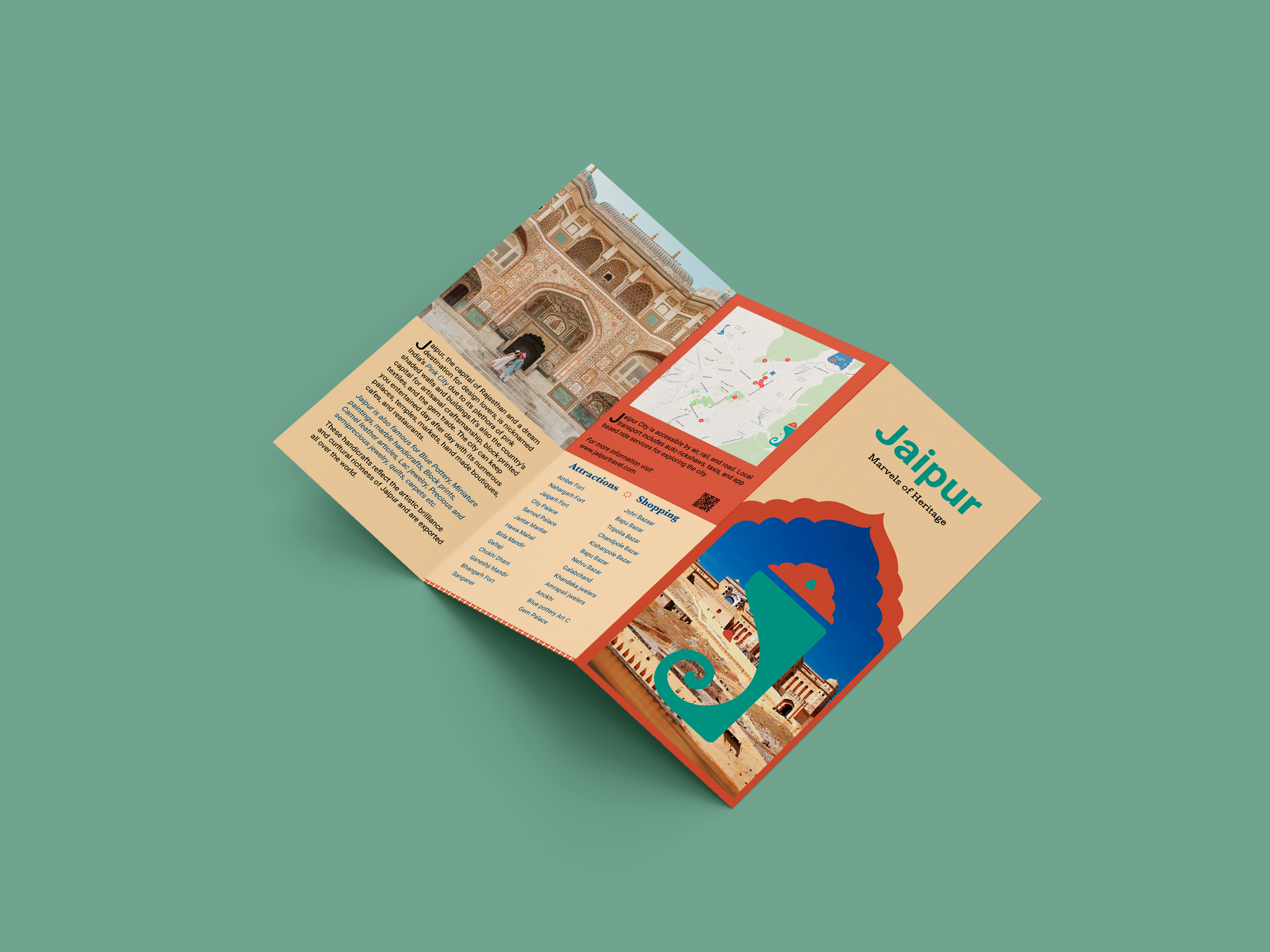 Front cover of Jaipur tourism brochure mockup highlighting campaign visuals
