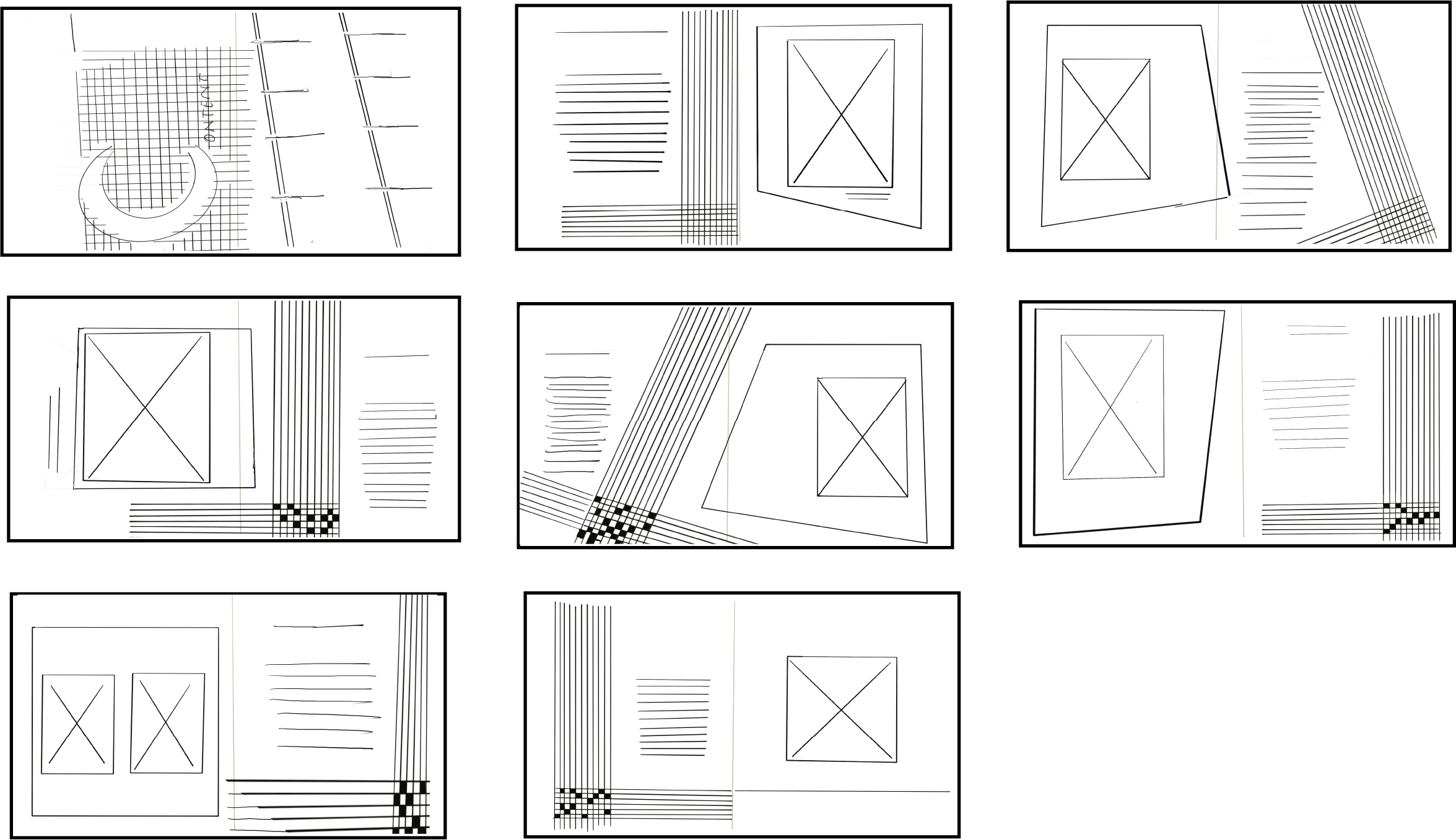 Thumbnail sketch testing image-to-text ratio and caption flow